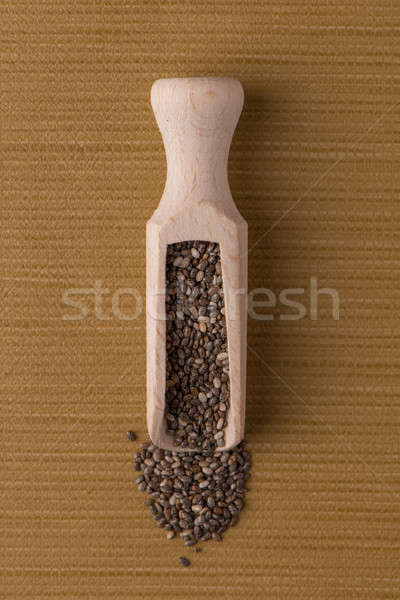 Wooden scoop with chia seeds Stock photo © homydesign