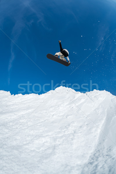 スノーボーダー ジャンプ 青空 ジャンプ スポーツ 雪 ストックフォト © homydesign
