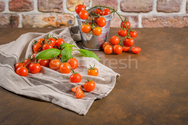 Small red cherry tomatoes Stock photo © homydesign