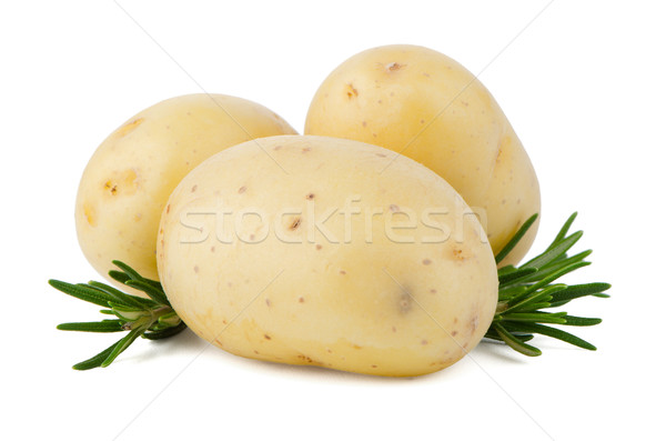 Stock photo: New potatoes and green herbs