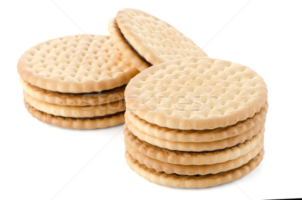 Sandwich biscuits with chocolate filling Stock photo © homydesign