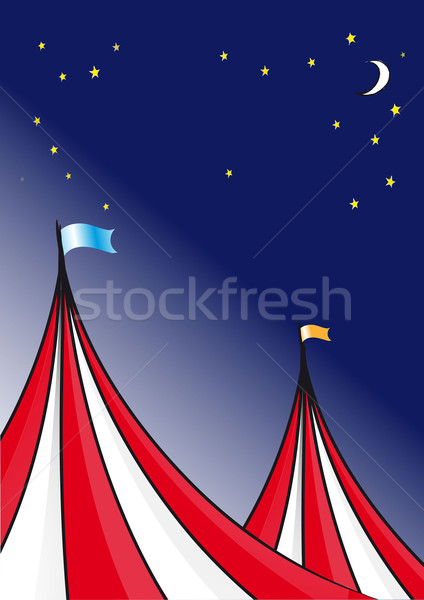 Cirque tente ciel de la nuit étoiles lune ciel [[stock_photo]] © homydesign