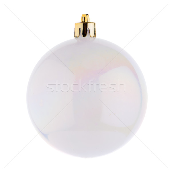 Witte christmas snuisterij bol ornament geïsoleerd Stockfoto © homydesign