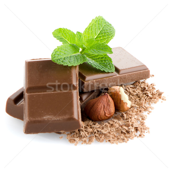 Stock photo: Chocolate Bar with hazelnuts