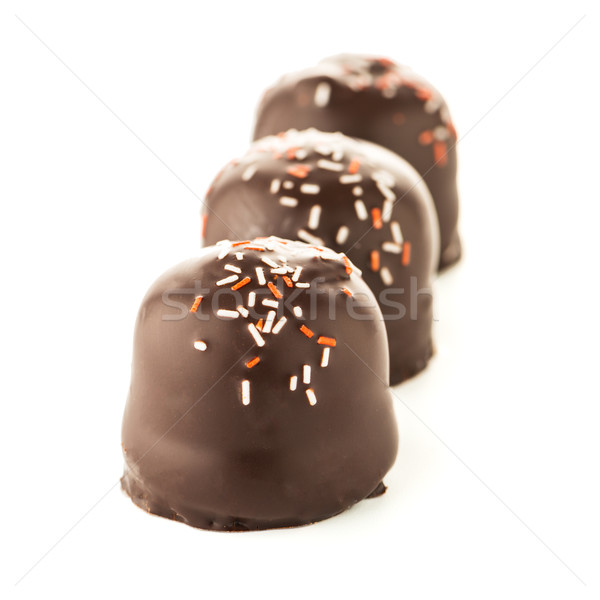 Chocolate coated marshmallows Stock photo © homydesign