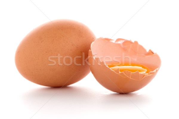 Raw eggs isolated on white Stock photo © homydesign