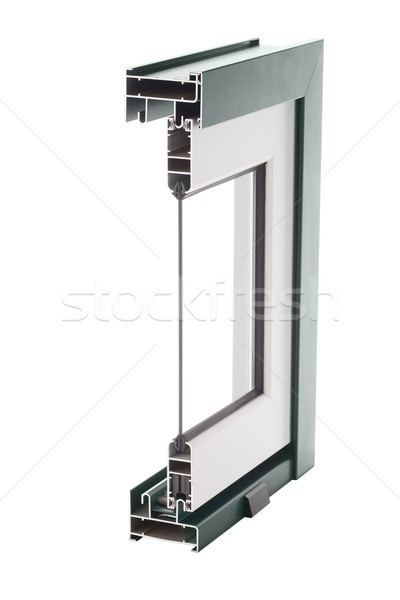 Aluminio ventana muestra aislado blanco casa Foto stock © homydesign