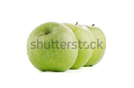 [[stock_photo]]: Deux · fraîches · vert · pommes · blanche · pomme