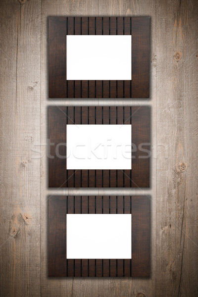 Alten Bilderrahmen Jahrgang Holz Wand Textur Stock foto © homydesign