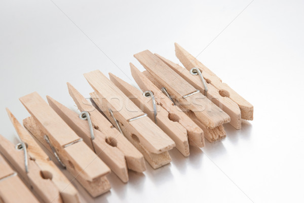 Wooden clothes pegs Stock photo © homydesign