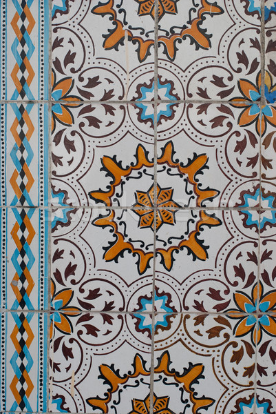 Tradycyjny płytek szczegół sztuki piętrze tapety Zdjęcia stock © homydesign