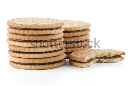 Sandwich biscuits with chocolate filling Stock photo © homydesign