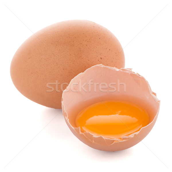 Raw eggs isolated on white Stock photo © homydesign