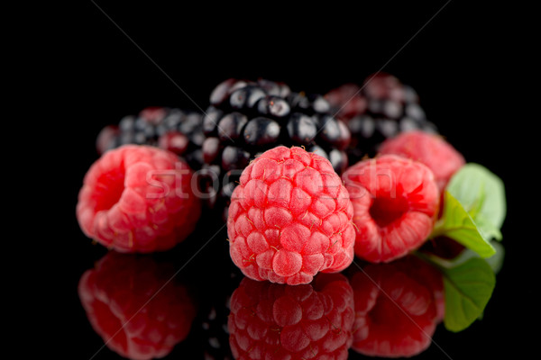 Blackberry and raspberry Stock photo © homydesign