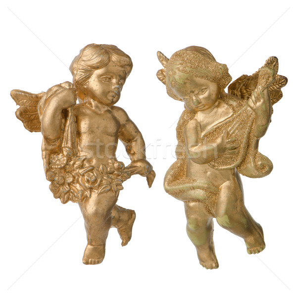 Dorado ángeles ángel plástico aislado blanco Foto stock © homydesign