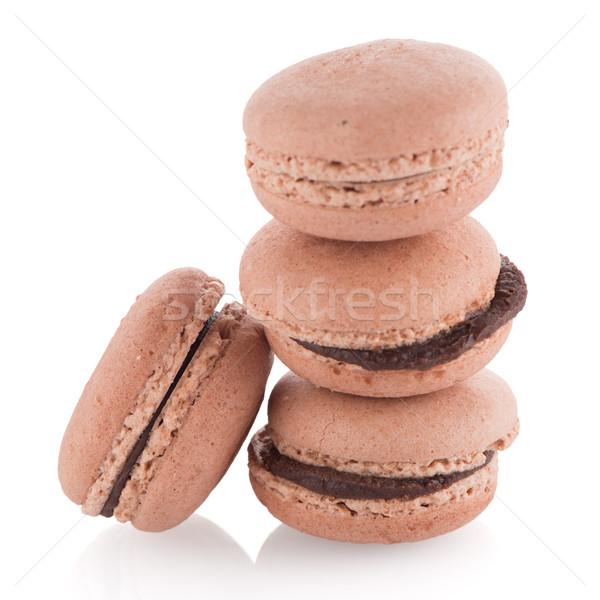 Colorat franceza macarons alb alimente cafea Imagine de stoc © homydesign