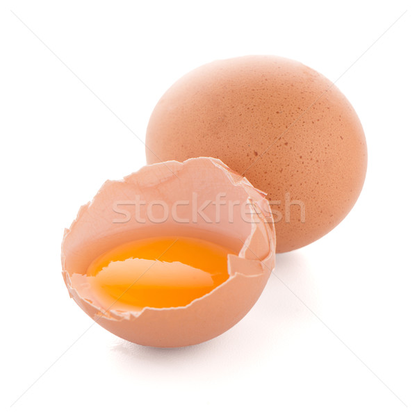 Raw eggs isolated on white Stock photo © homydesign