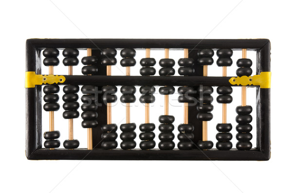 Alten Holz abacus isoliert weiß Metall Stock foto © homydesign