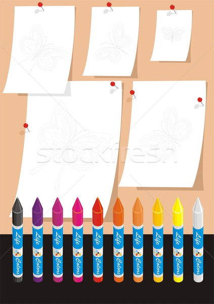 Butterflies for School Coloring One Stock photo © HouseBrasil