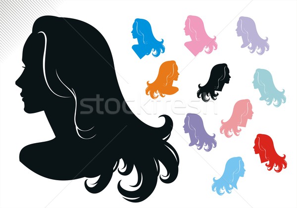 女性 髪 スタイル 3  シルエット ストックフォト © HouseBrasil