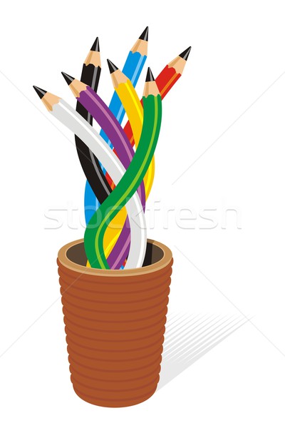 Lebendig Bleistifte Set Farbe Tasse Stock foto © HouseBrasil