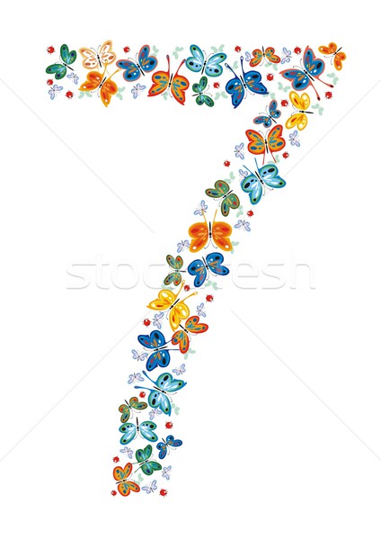 Number Seven by Butterflies Stock photo © HouseBrasil