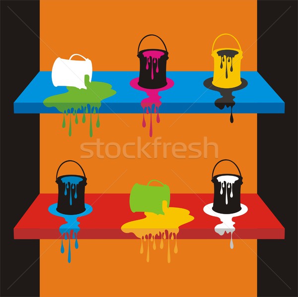 Stock photo: Ink Drops on a Shelf