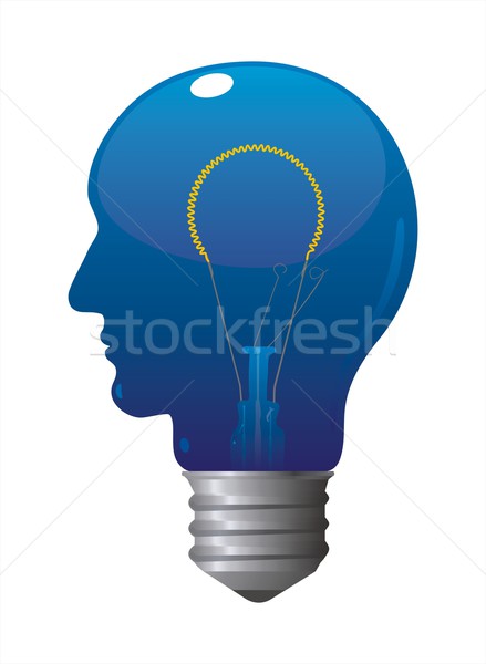 Blue Head Bulb Turned On Stock photo © HouseBrasil