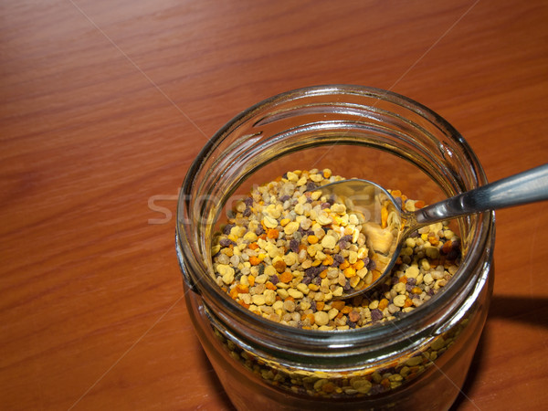 Abeille pollen brut cuillère verre Photo stock © hraska