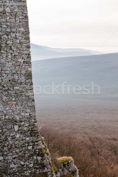 Befestigung Steinmauer alten mittelalterlichen Burg groß Stock foto © hraska