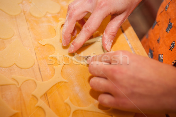 Részlet kezek sütik közelkép házi készítésű minta Stock fotó © hraska
