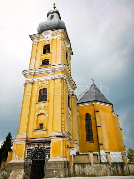 Fenséges templom elöl kilátás templomtorony út Stock fotó © hraska