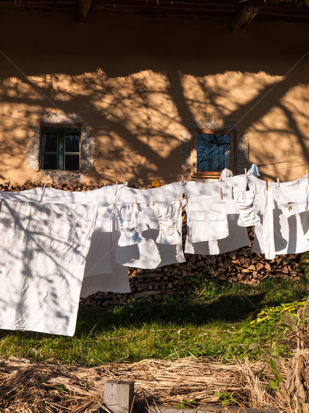 Clothes line full of laundry  Stock photo © hraska