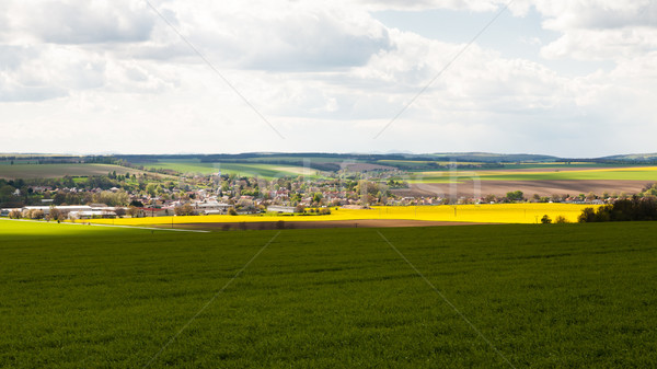 View of rural landscape with fields and suburban houses  Stock photo © hraska