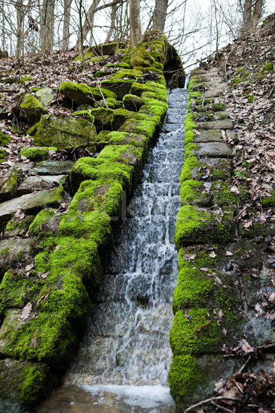 Foto stock: Belo · pequeno · cachoeira · água · cair · úmido