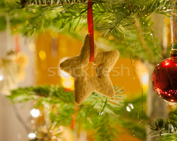 Pão de especiarias natal decorações bolinhos árvore de natal Foto stock © hraska