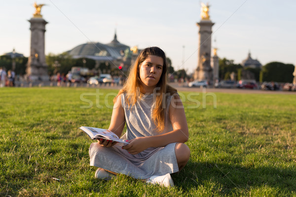 Lucky girl on vacations in Paris Stock photo © hsfelix