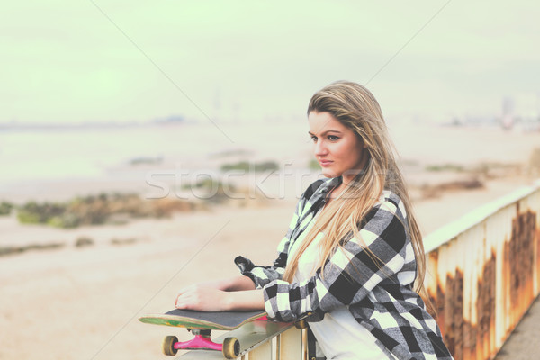 Beautiful Skateboarder Stock photo © hsfelix