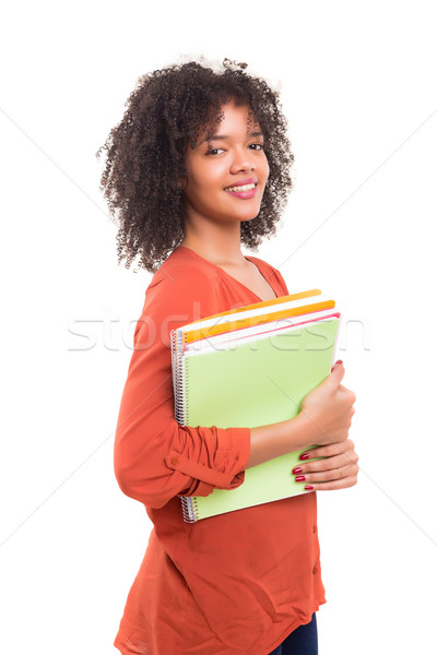 Gelukkig student mooie vrouw glimlach Stockfoto © hsfelix