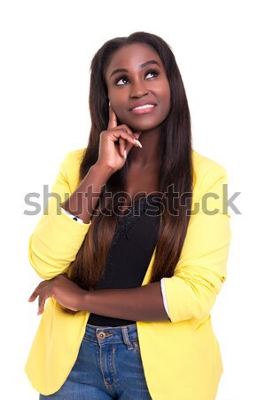 Afrikai nő gyönyörű fiatal pózol izolált Stock fotó © hsfelix
