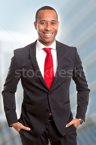 Africano homem de negócios jovem bonito posando estudante Foto stock © hsfelix