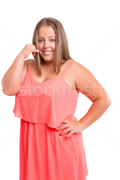 私を呼び出す 女性 にログイン 手 ストックフォト © hsfelix