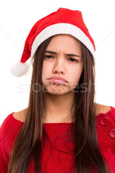 Foto stock: Bobo · mulher · belo · asiático · natal · seis