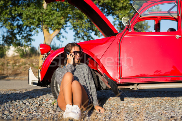 女子 問題 老車 道路 商業照片 © hsfelix