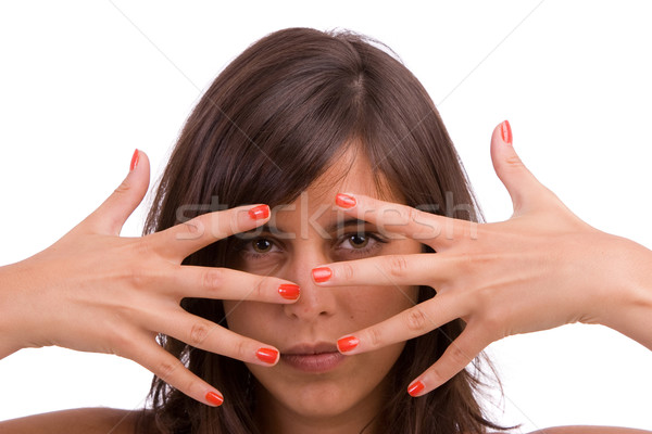  woman showing framing hand gesture Stock photo © hsfelix