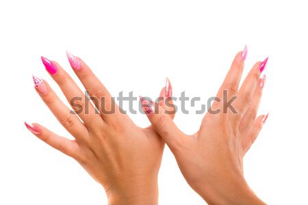 Ręce widoku działalności kobieta tle dłoni Zdjęcia stock © hsfelix