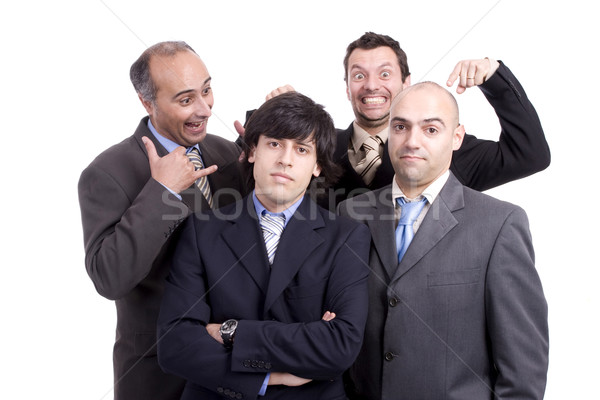 Stockfoto: Business · team · poseren · mannen · grapje · geïsoleerd