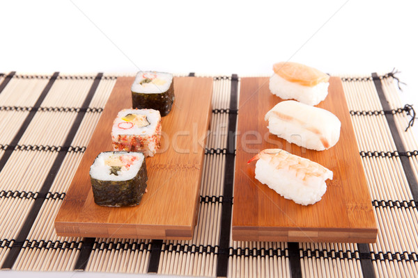 Sushi piezas aislado blanco peces mar Foto stock © hsfelix