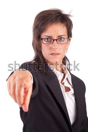 Business woman, pointing forward Stock photo © hsfelix