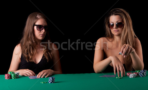 Women playing poker Stock photo © hsfelix